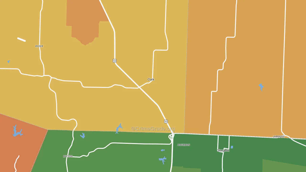 Clark, MO Map of Vandalism Rates