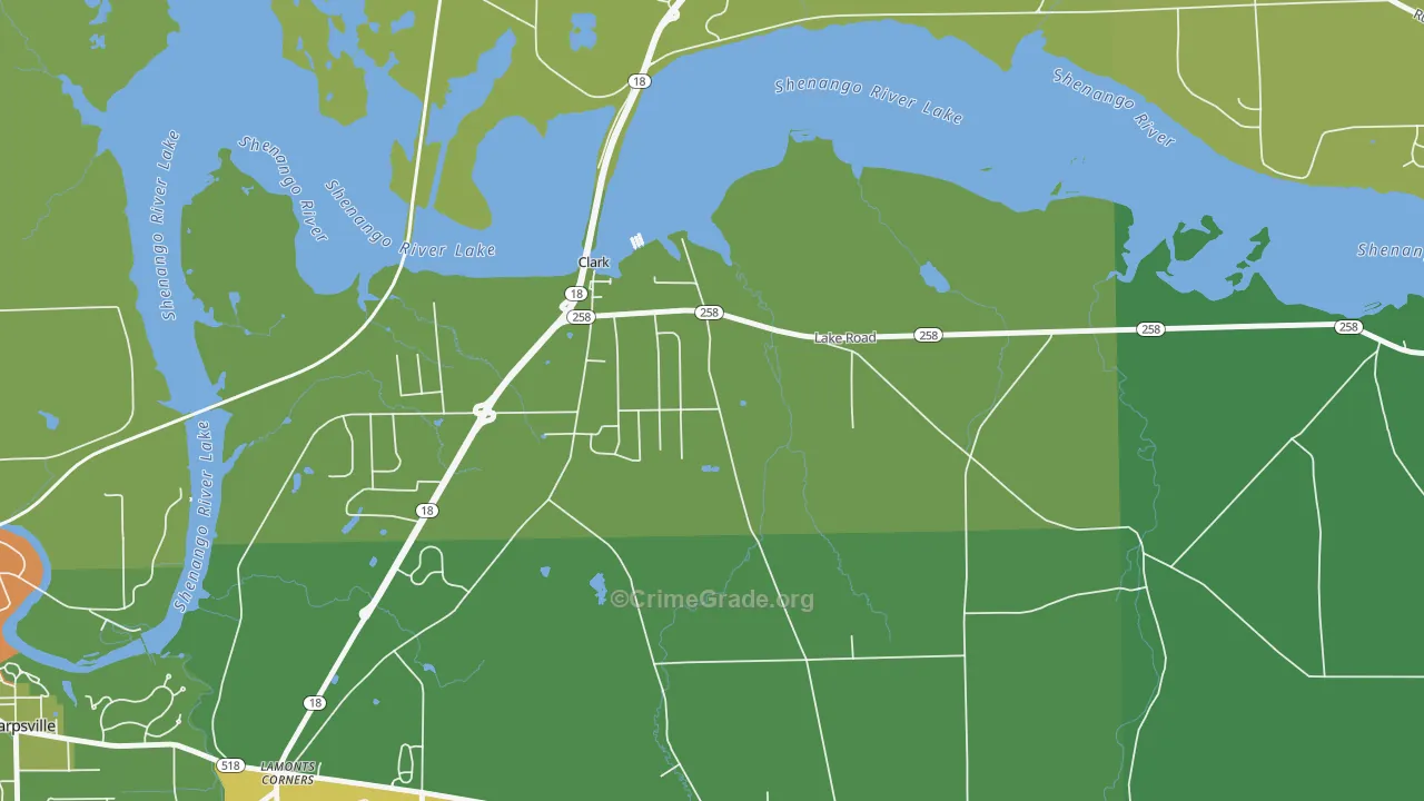 Clark, PA Map of Vandalism Rates