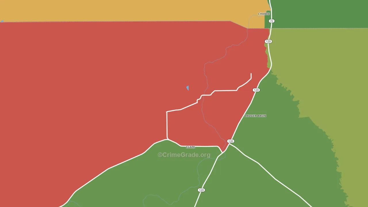 Clark, WY Map of Vandalism Rates