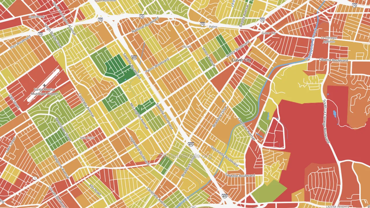 Clarkdale, Culver City, CA Map of Vandalism Rates
