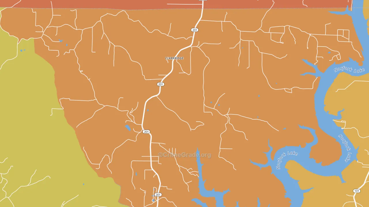 Clarkridge, AR Map of Vandalism Rates