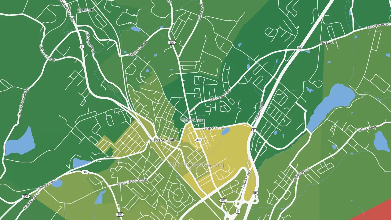 Clarks Green, PA Map of Vandalism Rates