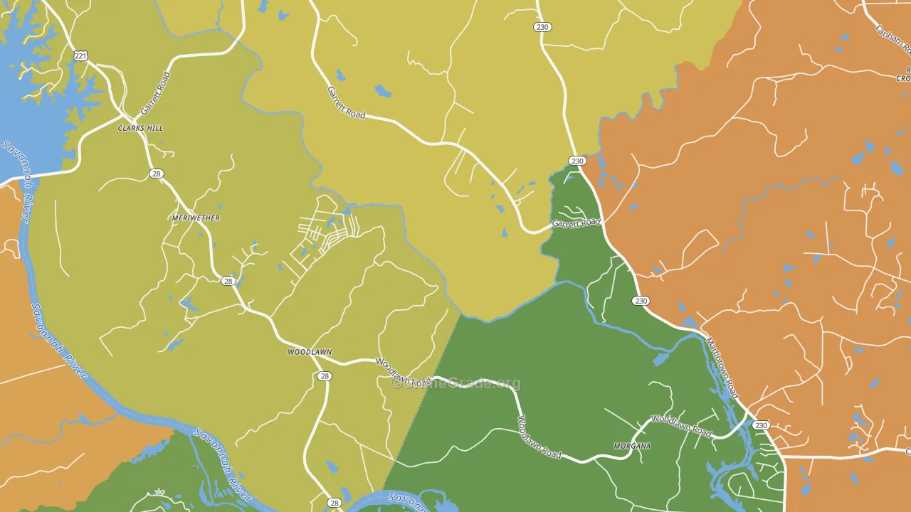 Clarks Hill, SC Map of Vandalism Rates