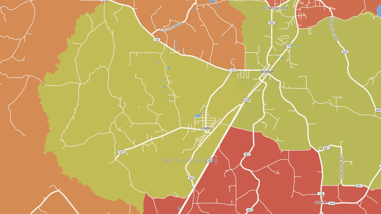 Clarks, LA Map of Vandalism Rates