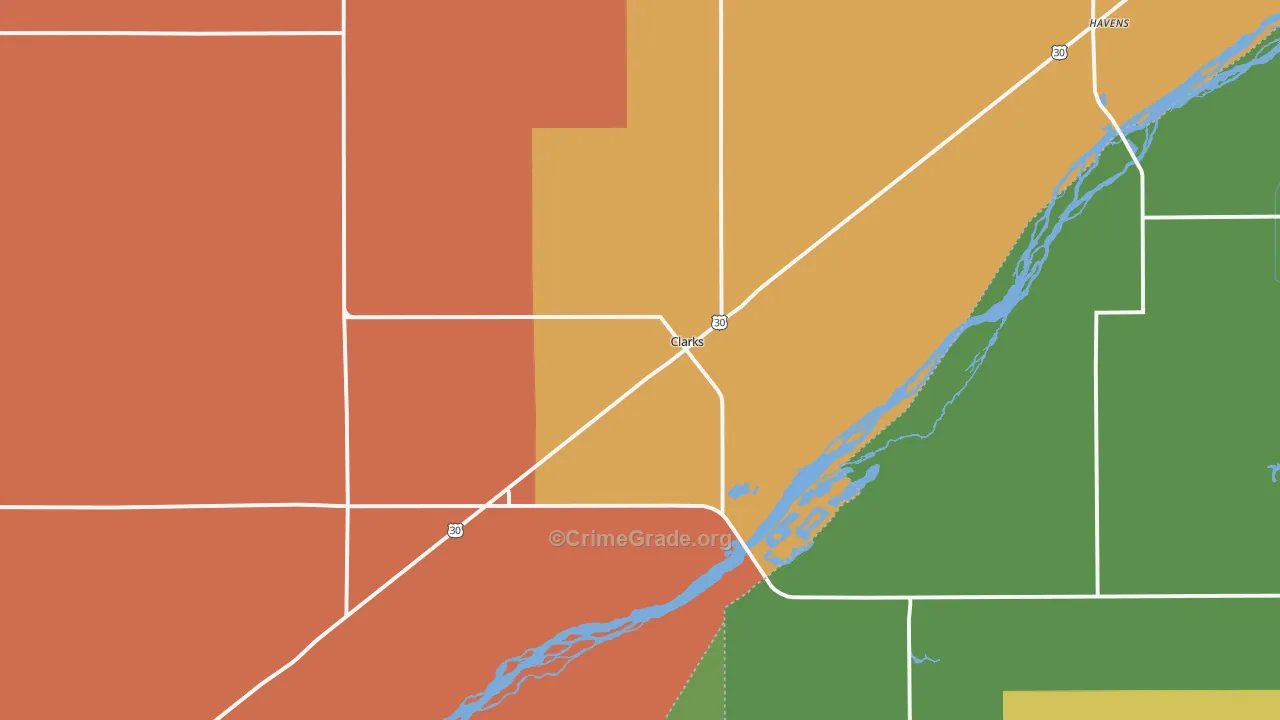 Clarks, NE Map of Vandalism Rates