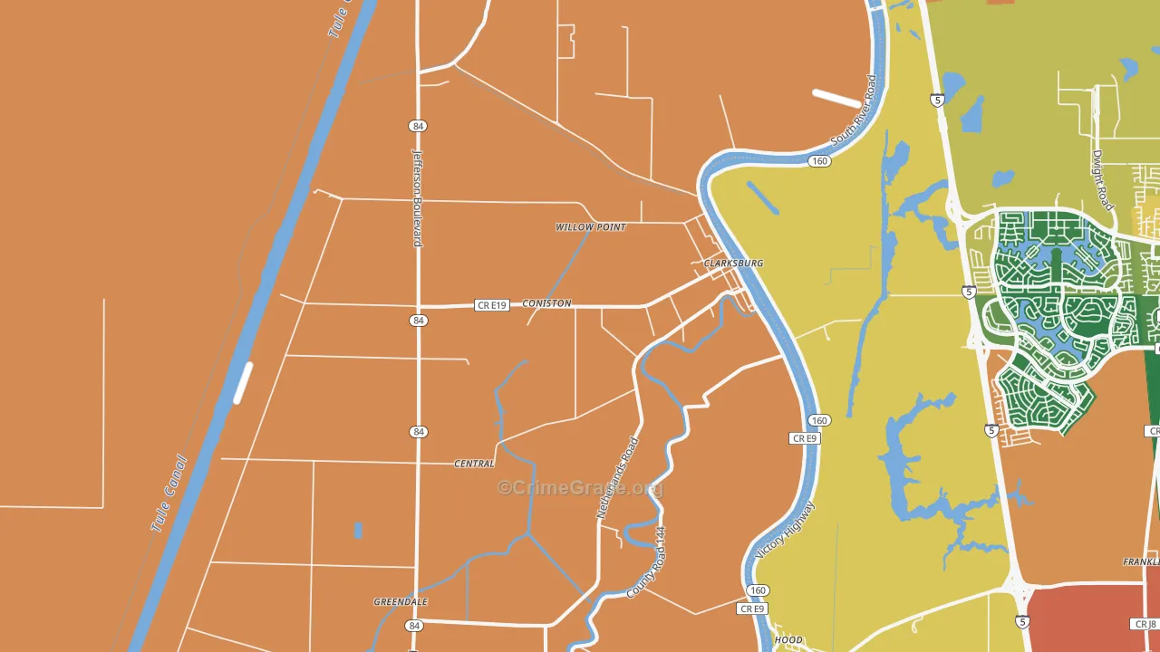 Clarksburg, CA Map of Vandalism Rates