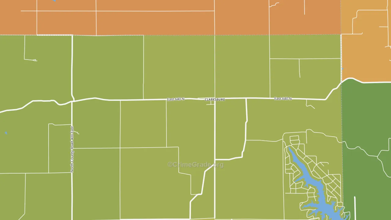 Clarksburg, IN Map of Vandalism Rates