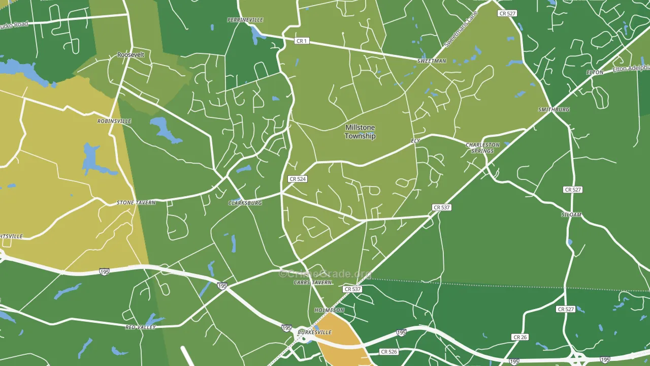 Clarksburg, NJ Map of Vandalism Rates