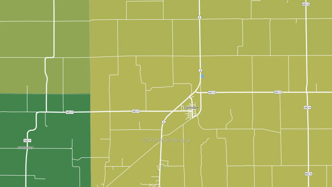 Clarksdale, MO Map of Vandalism Rates