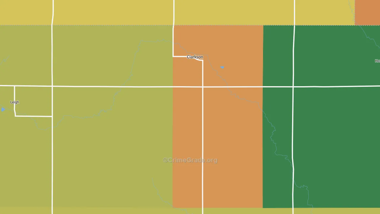 Clarkson, NE Map of Vandalism Rates