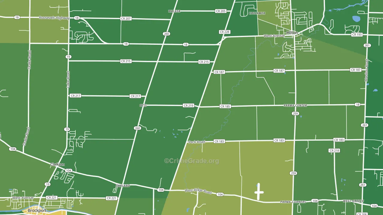 Clarkson, NY Map of Vandalism Rates