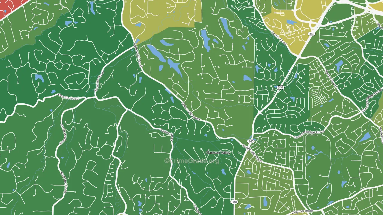 Clarkson Valley, MO Map of Vandalism Rates