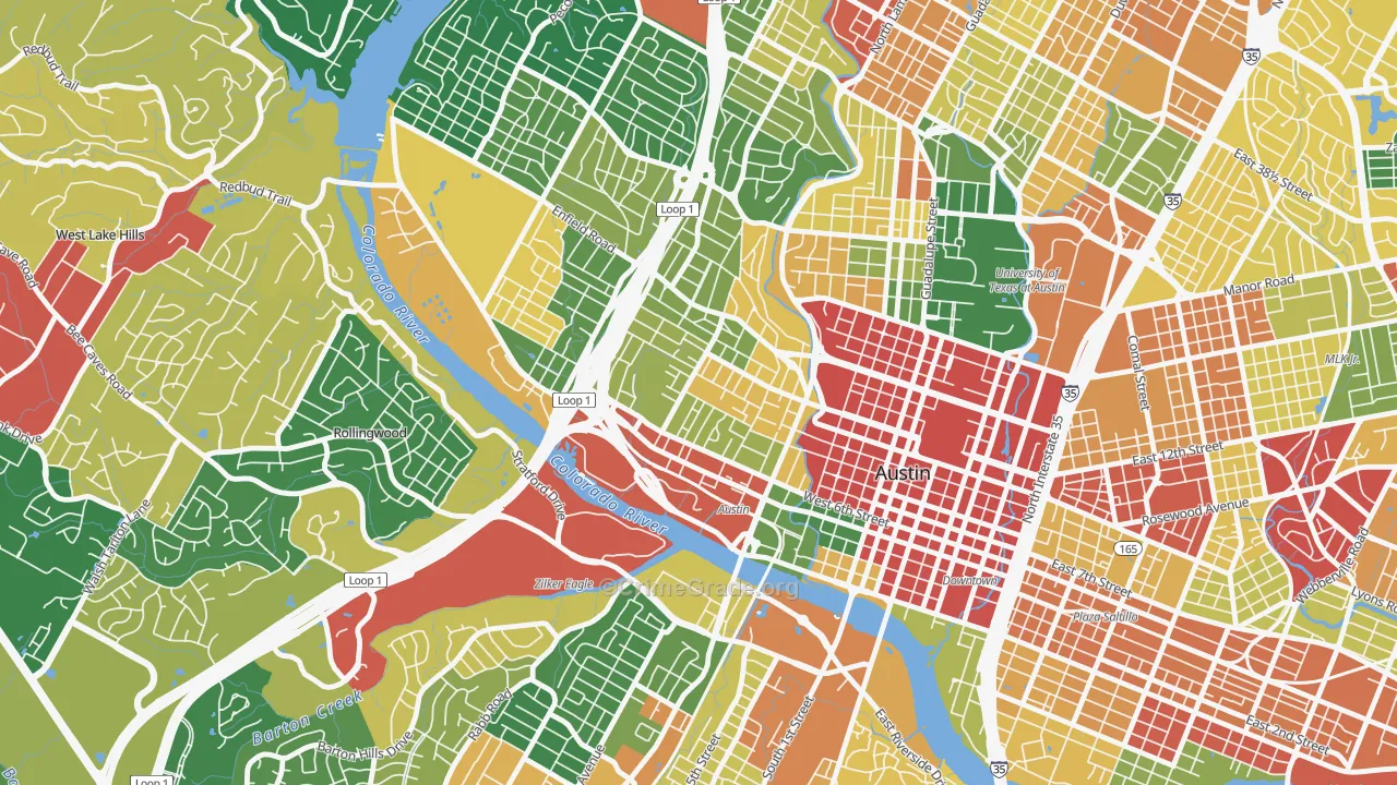 Clarksville, Austin, TX Map of Vandalism Rates