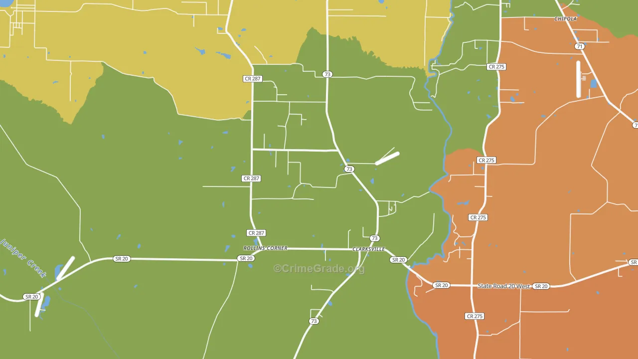 Clarksville, FL Map of Vandalism Rates