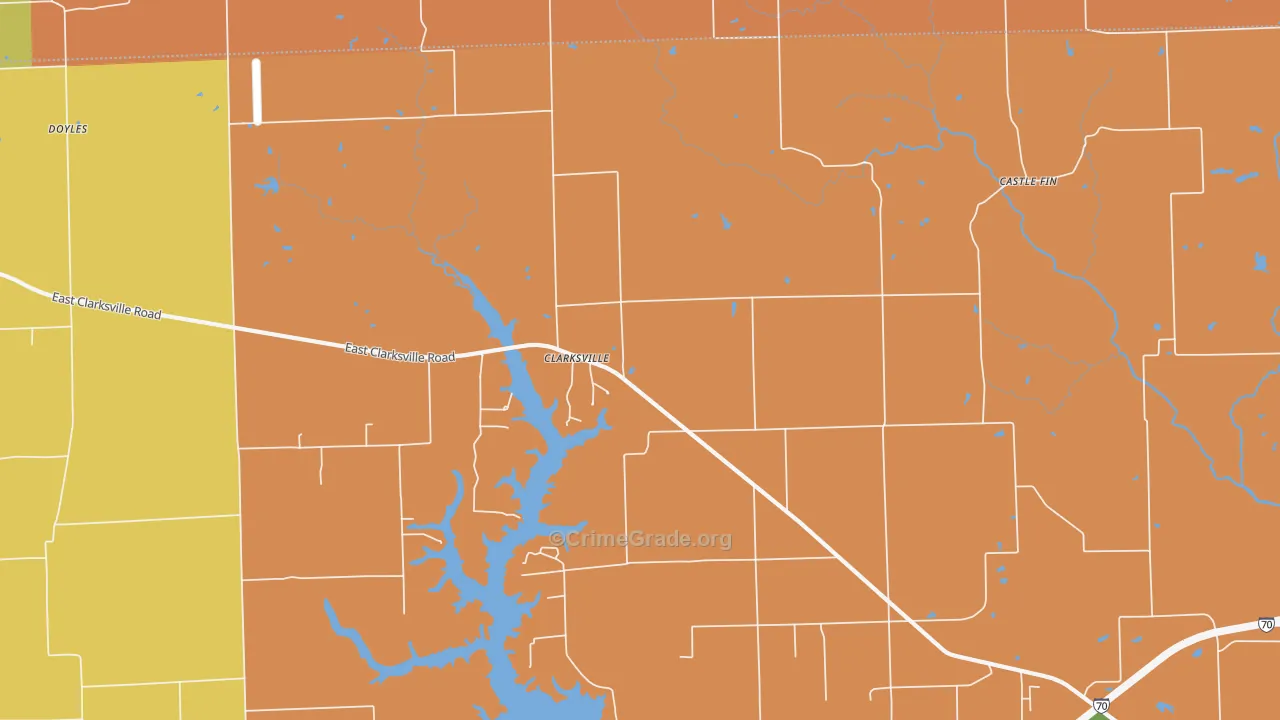 Clarksville, IL Map of Vandalism Rates