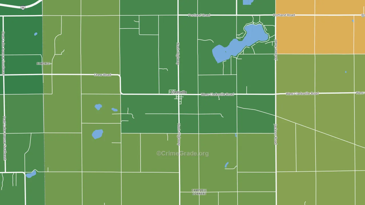 Clarksville, MI Map of Vandalism Rates