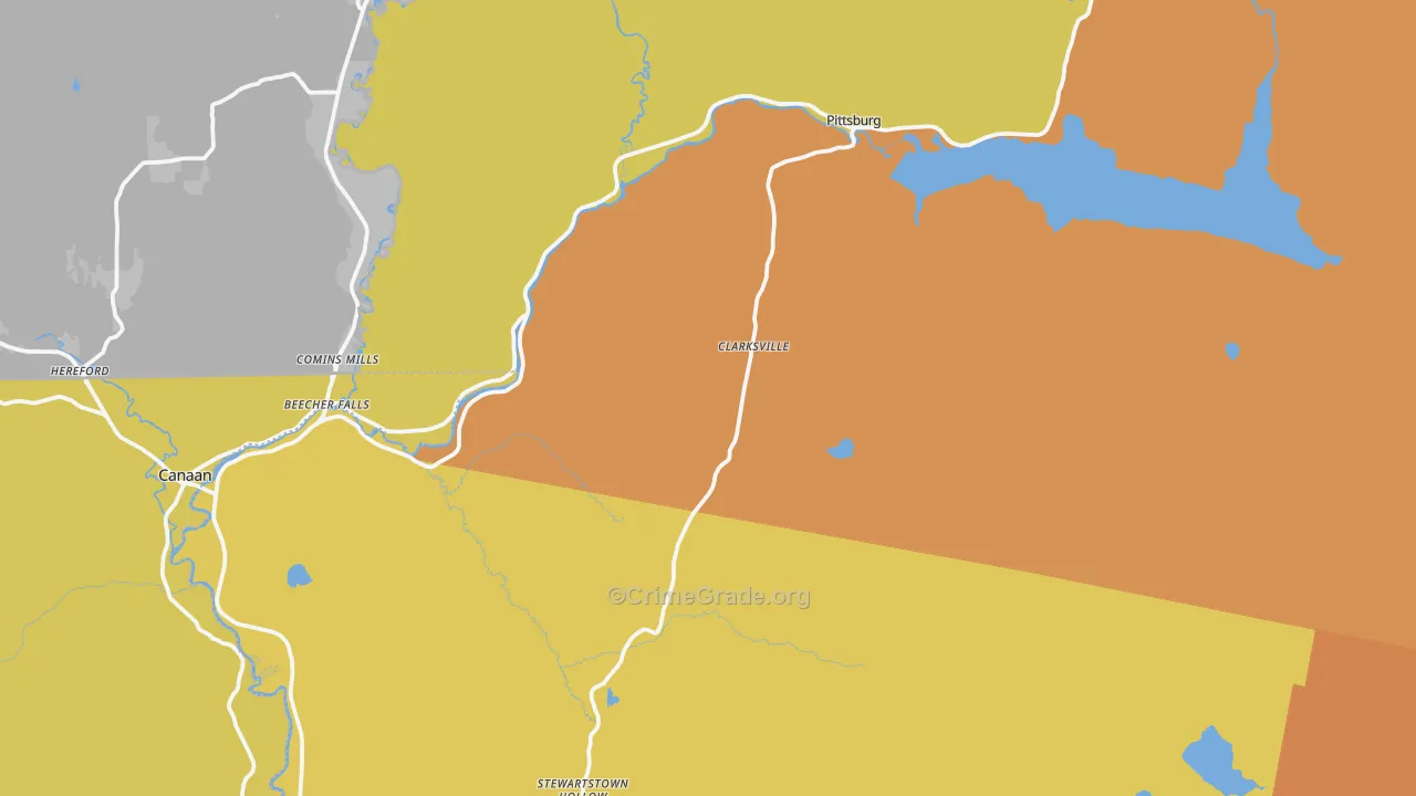 Clarksville, NH Map of Vandalism Rates