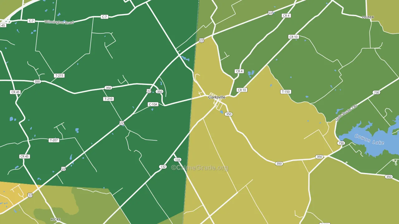 Clarksville, OH Map of Vandalism Rates