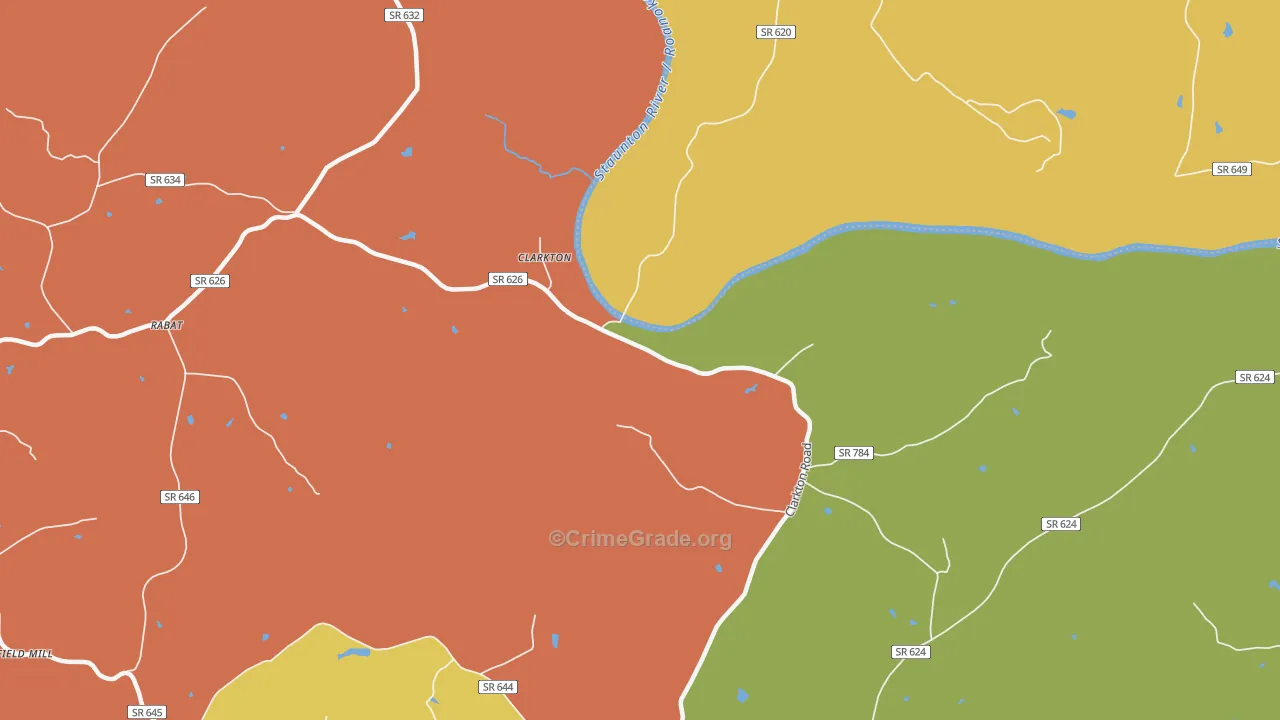 Clarkton, VA Map of Vandalism Rates
