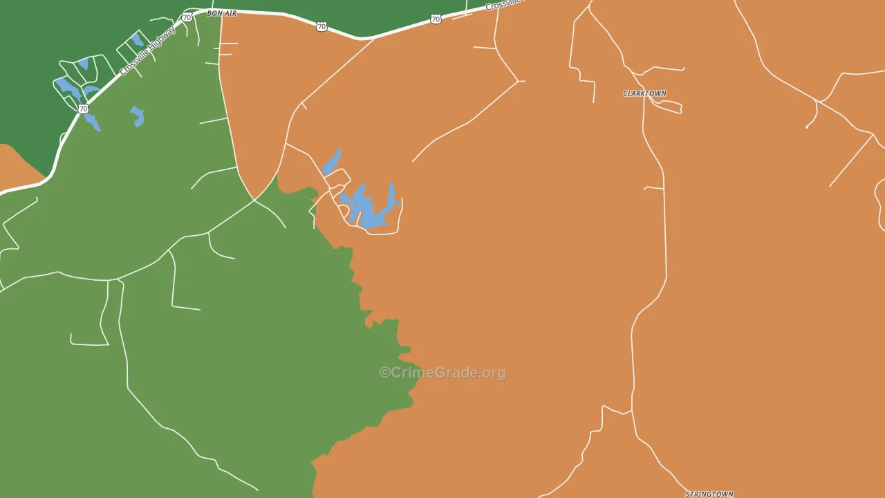 Clarktown, TN Map of Vandalism Rates