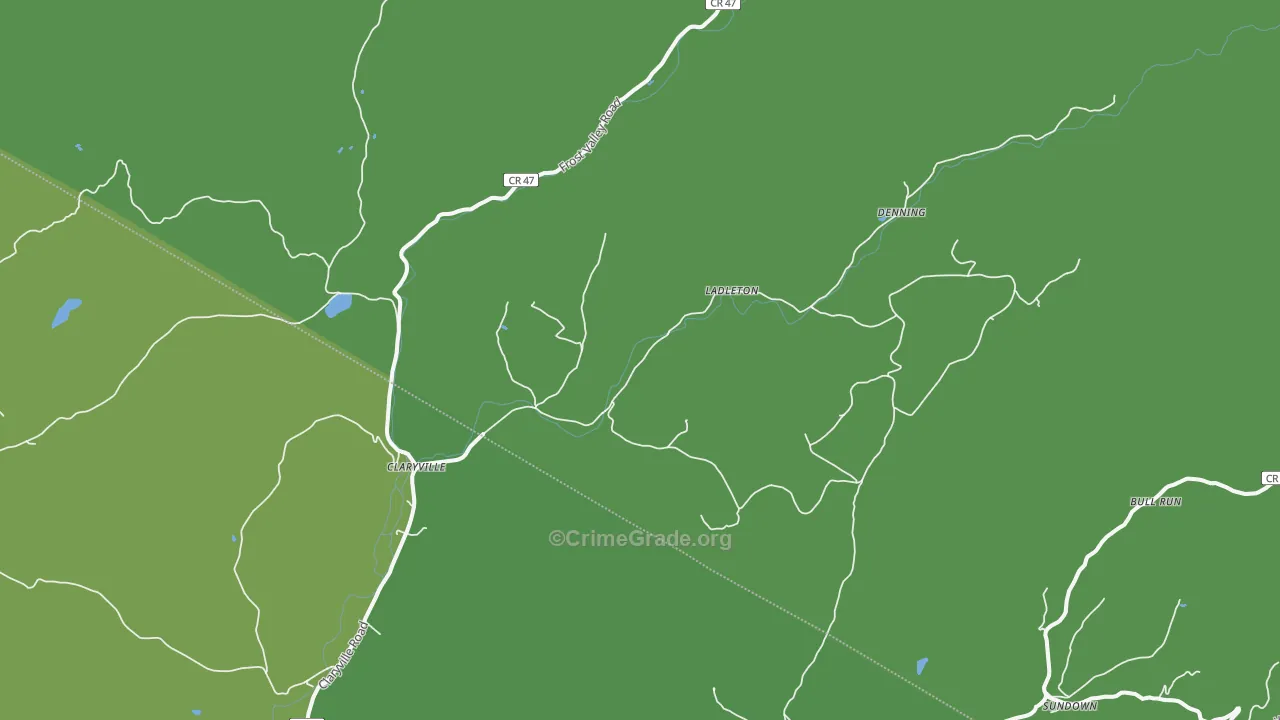 Claryville, NY Map of Vandalism Rates