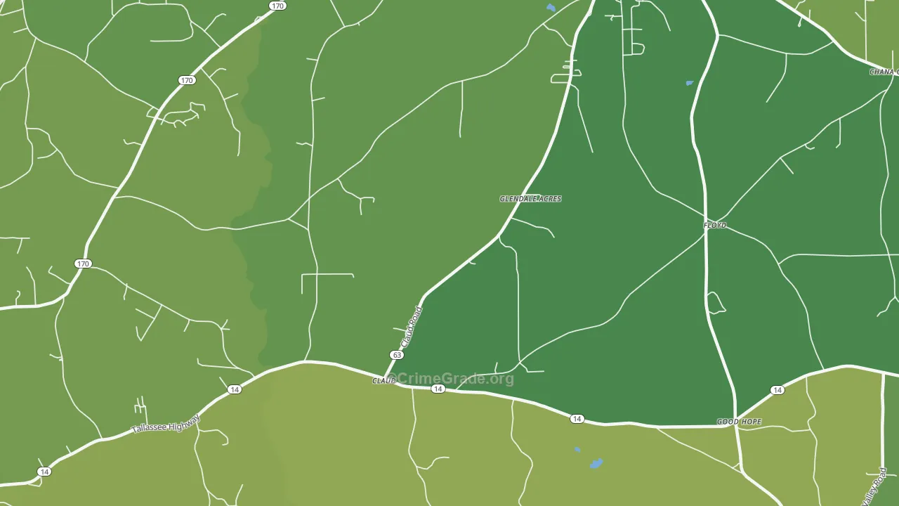 Claud, AL Map of Vandalism Rates