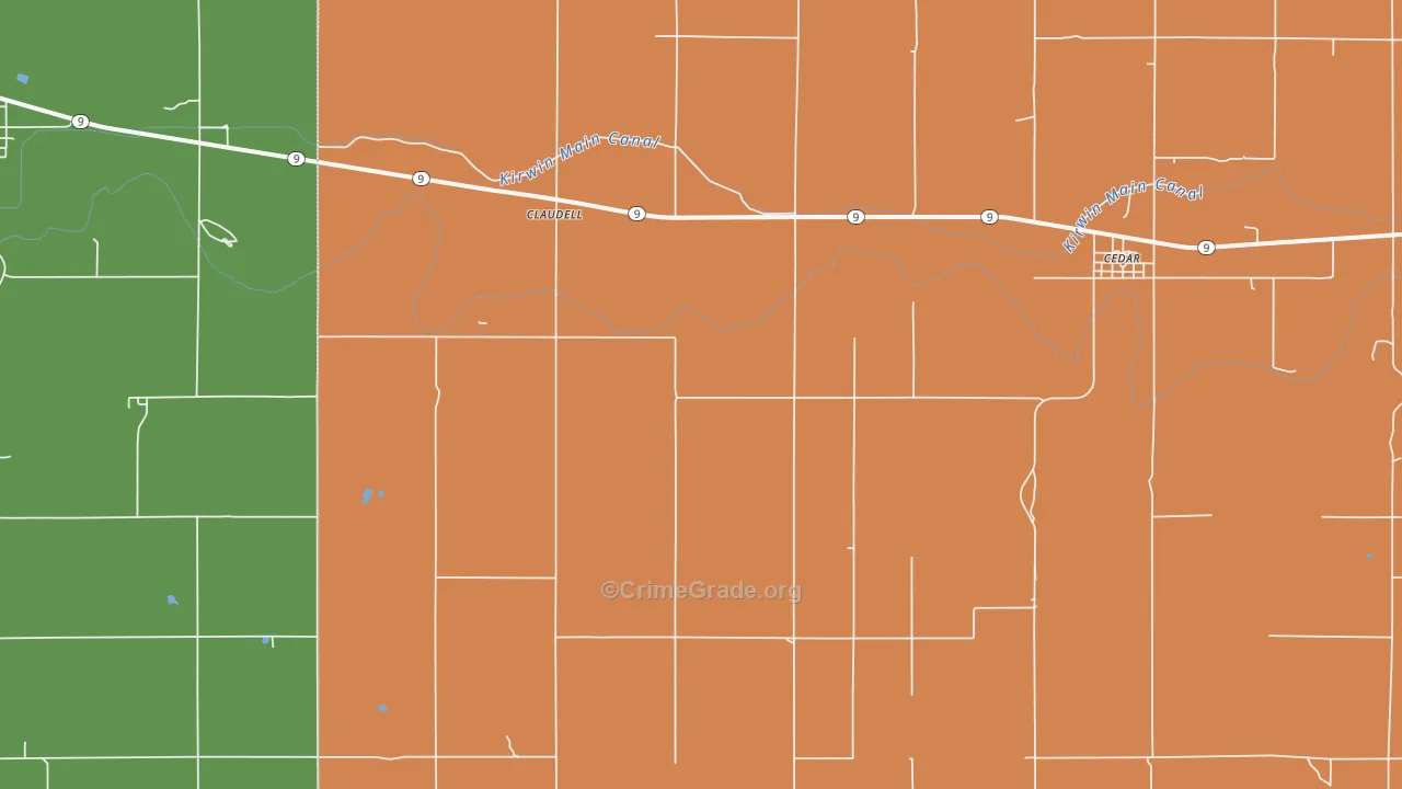 Claudell, KS Map of Vandalism Rates