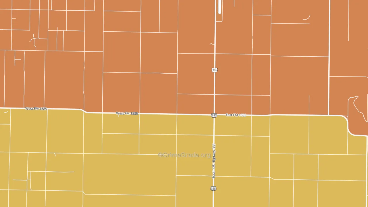 Clauene, TX Map of Vandalism Rates