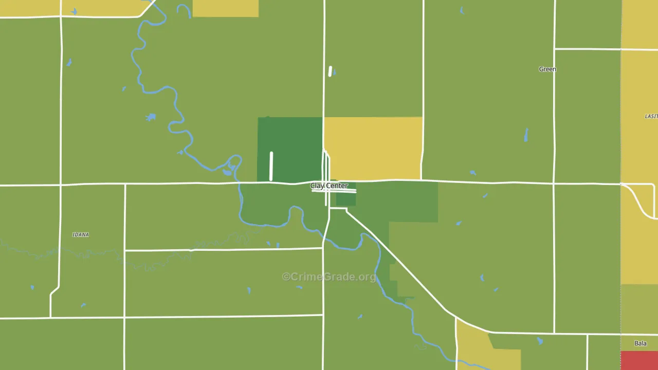 Clay Center, KS Map of Vandalism Rates