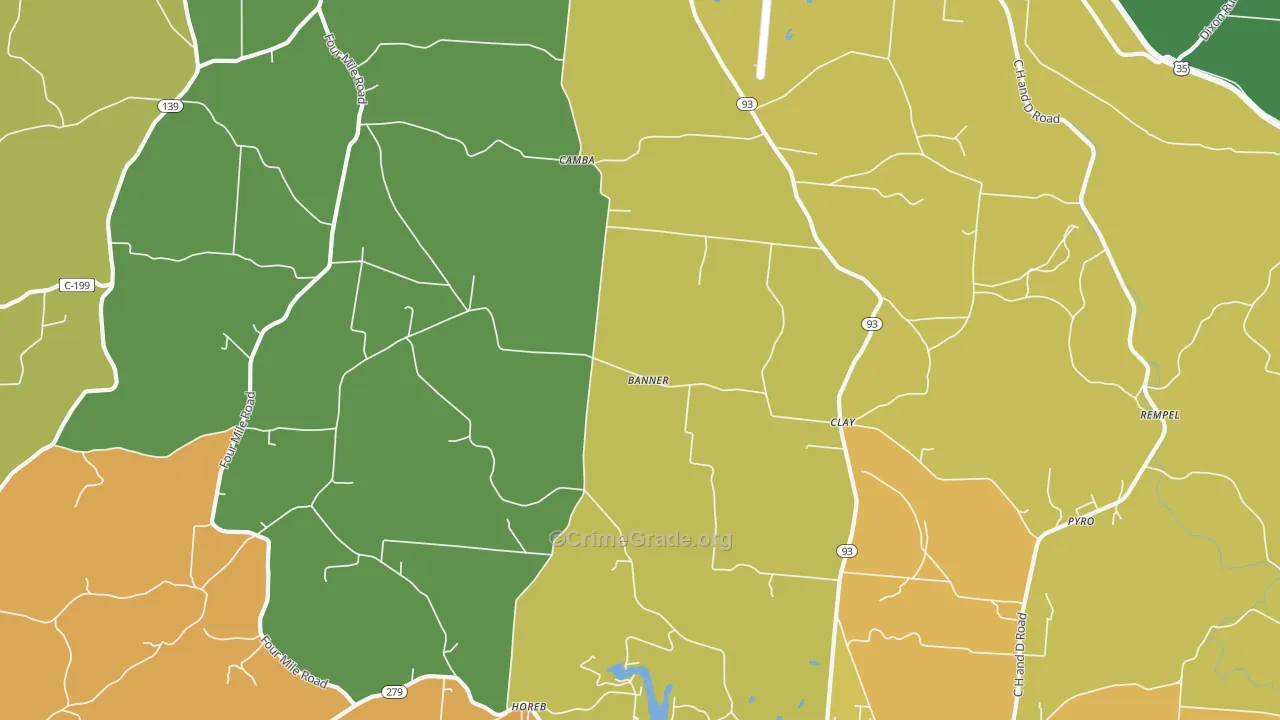 Clay, OH Map of Vandalism Rates