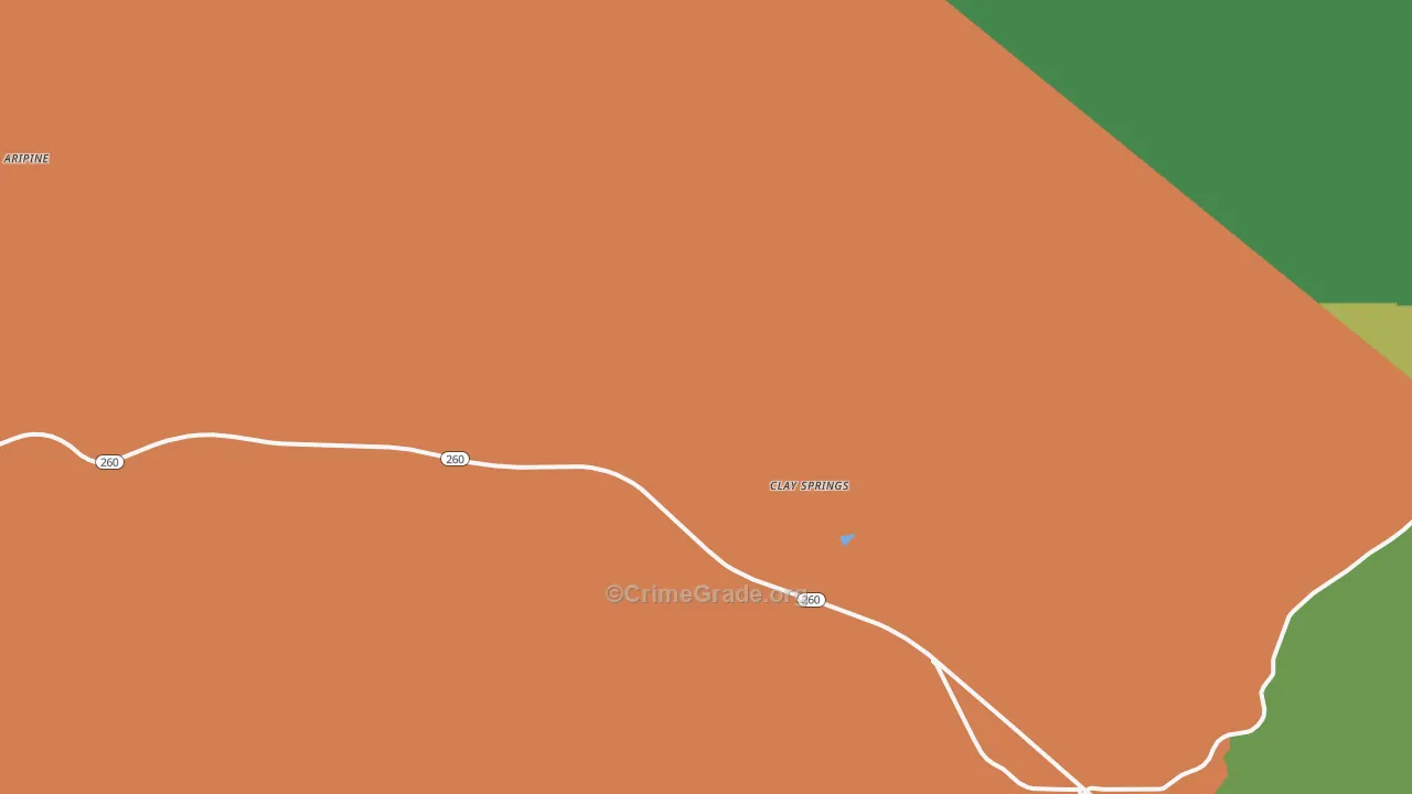 Clay Springs, AZ Map of Vandalism Rates