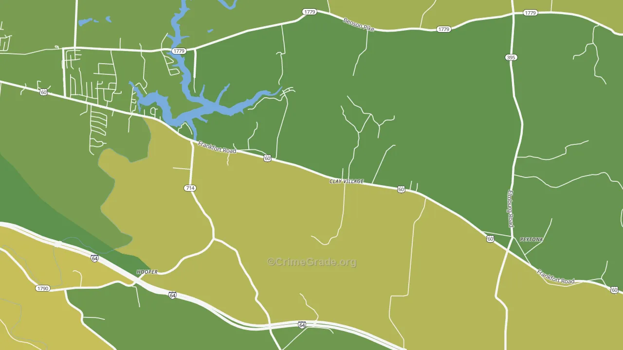 Clay Village, KY Map of Vandalism Rates