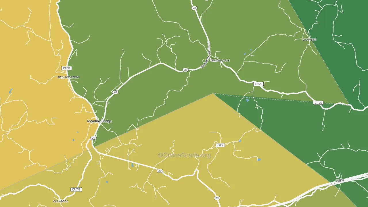 Claypool, WV Map of Vandalism Rates