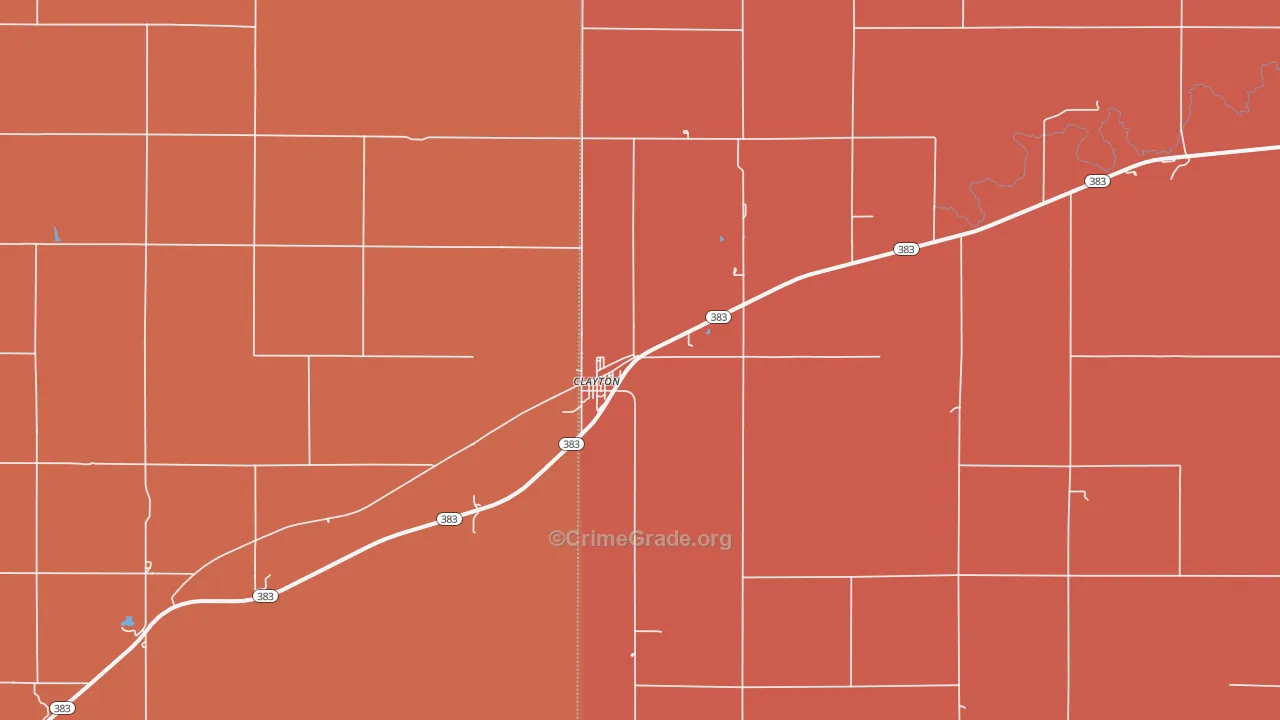 Clayton, KS Map of Vandalism Rates