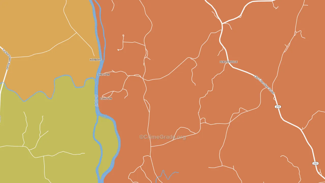 Clayton, SC Map of Vandalism Rates