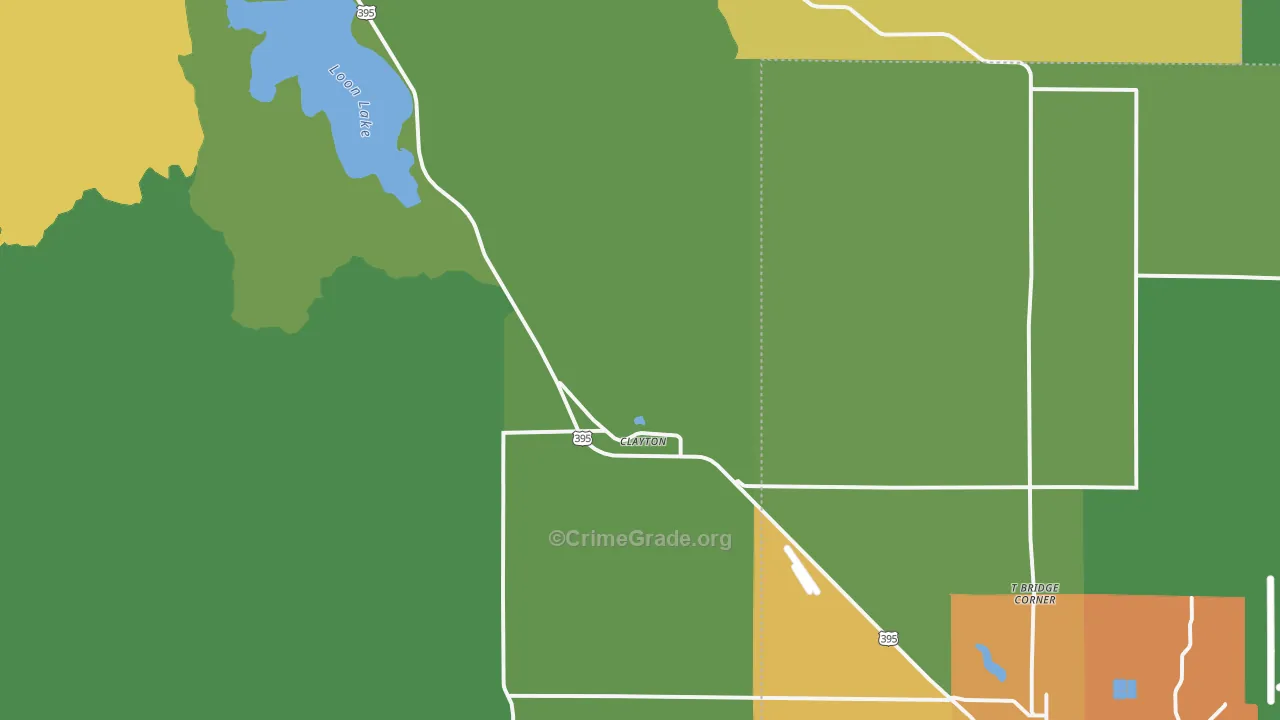 Clayton, WA Map of Vandalism Rates