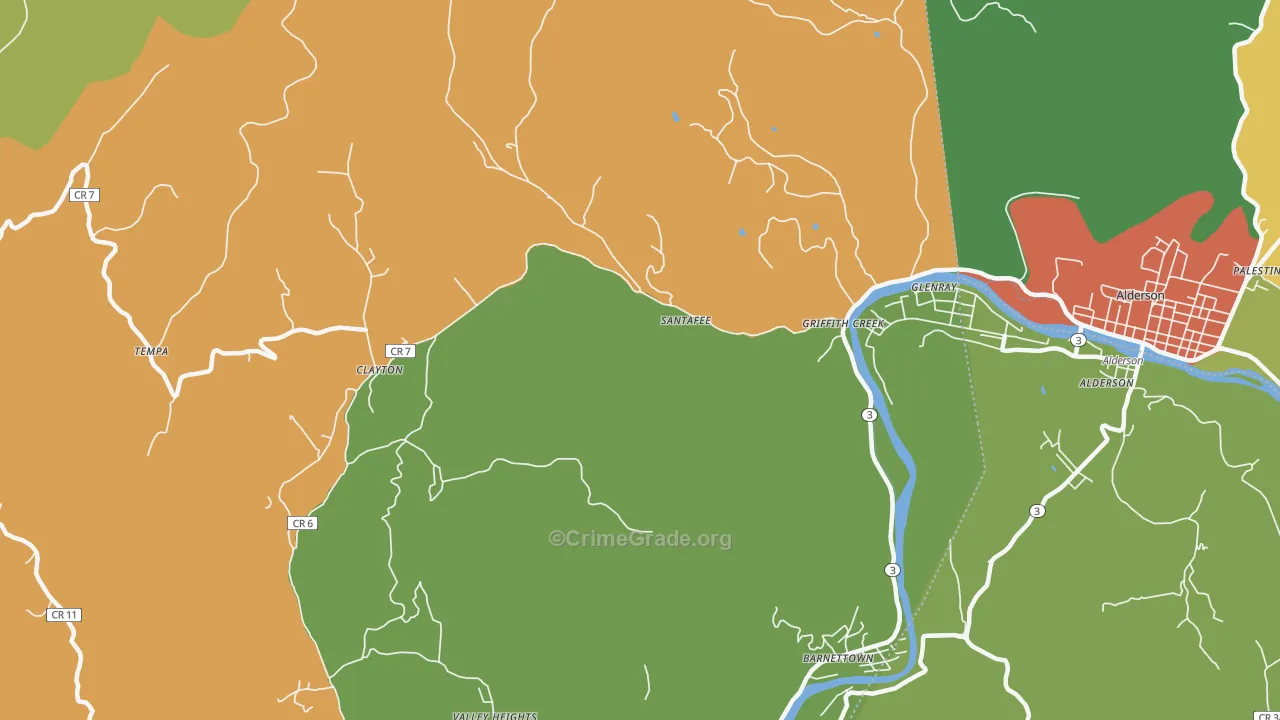 Clayton, WV Map of Vandalism Rates