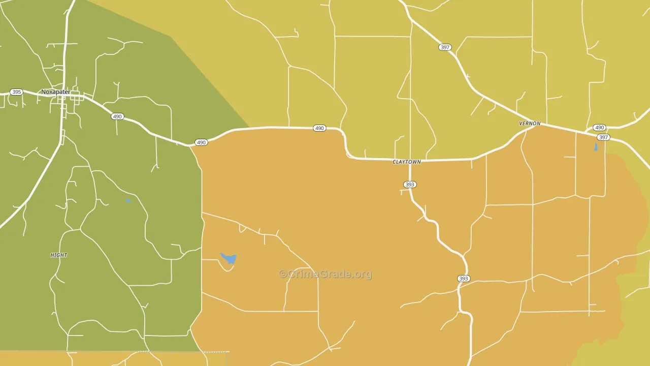 Claytown, MS Map of Vandalism Rates