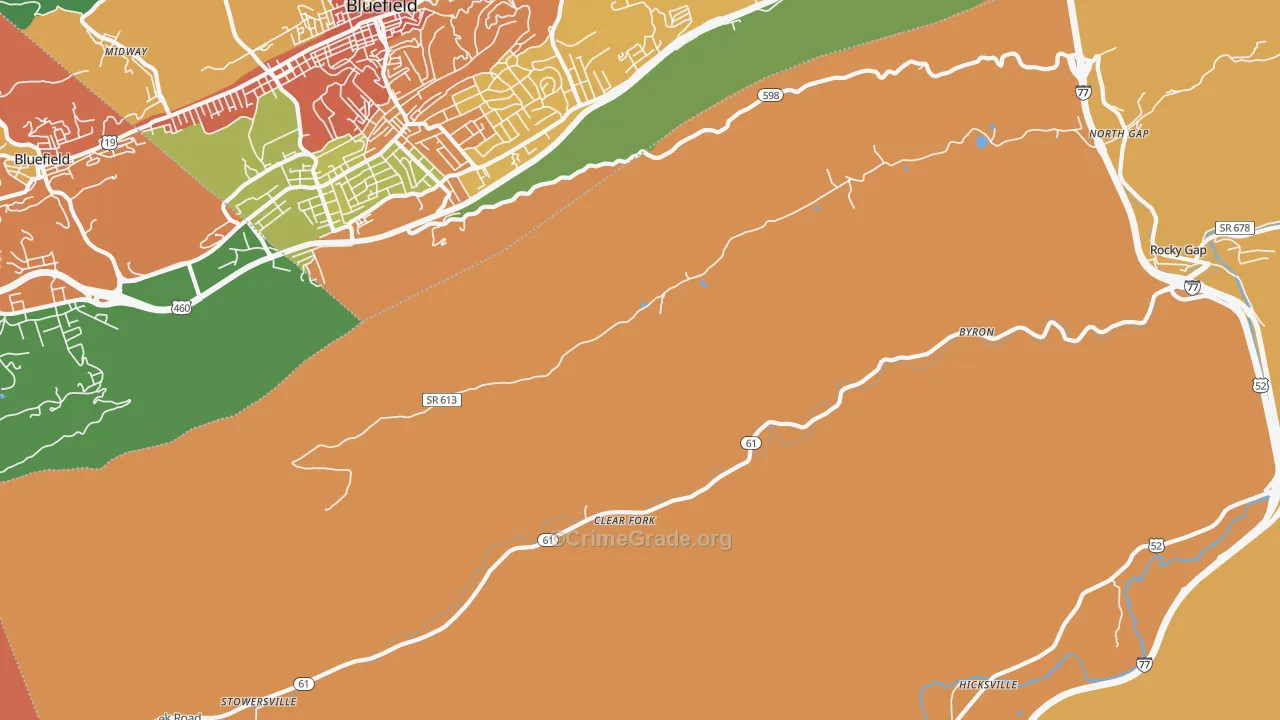Clear Fork, VA Map of Vandalism Rates