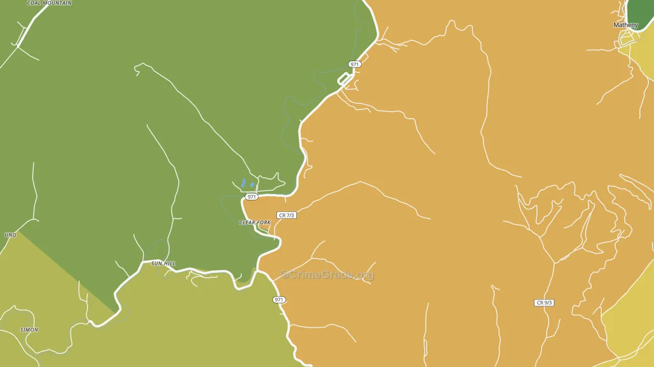 Clear Fork, WV Map of Vandalism Rates