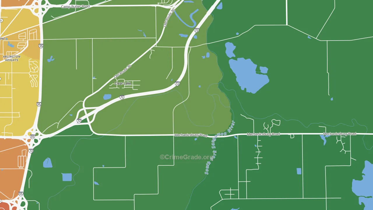 Clear Lake, IL Map of Vandalism Rates