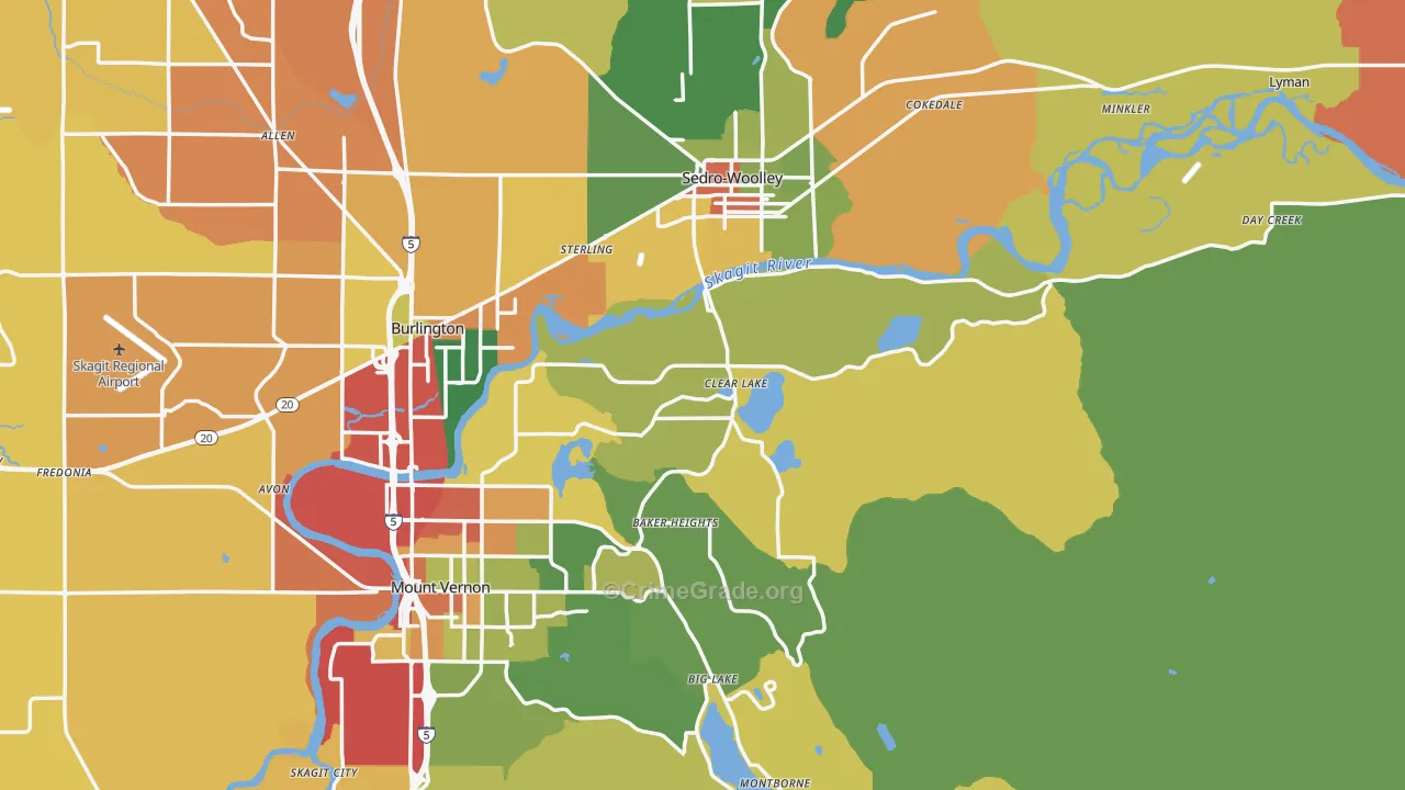 Clear Lake, WA Map of Vandalism Rates