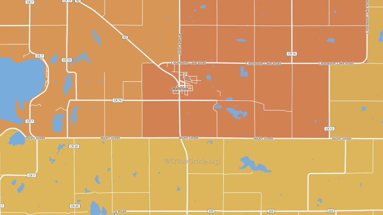Clearbrook, MN Map of Vandalism Rates