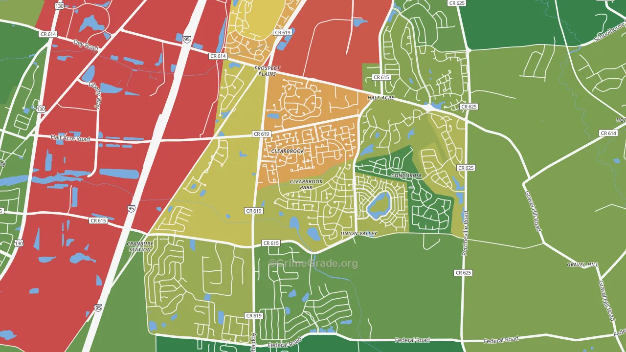 Clearbrook Park, NJ Map of Vandalism Rates