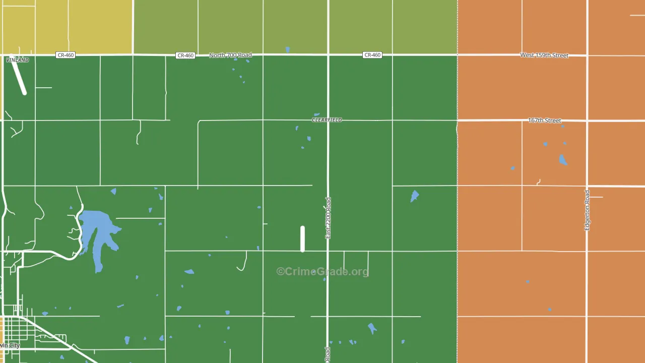 Clearfield, KS Map of Vandalism Rates