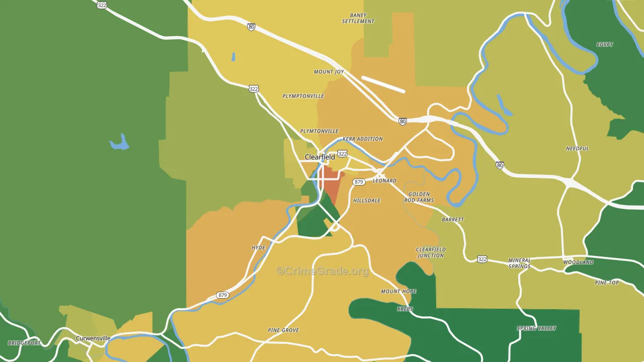 Clearfield, PA Map of Vandalism Rates