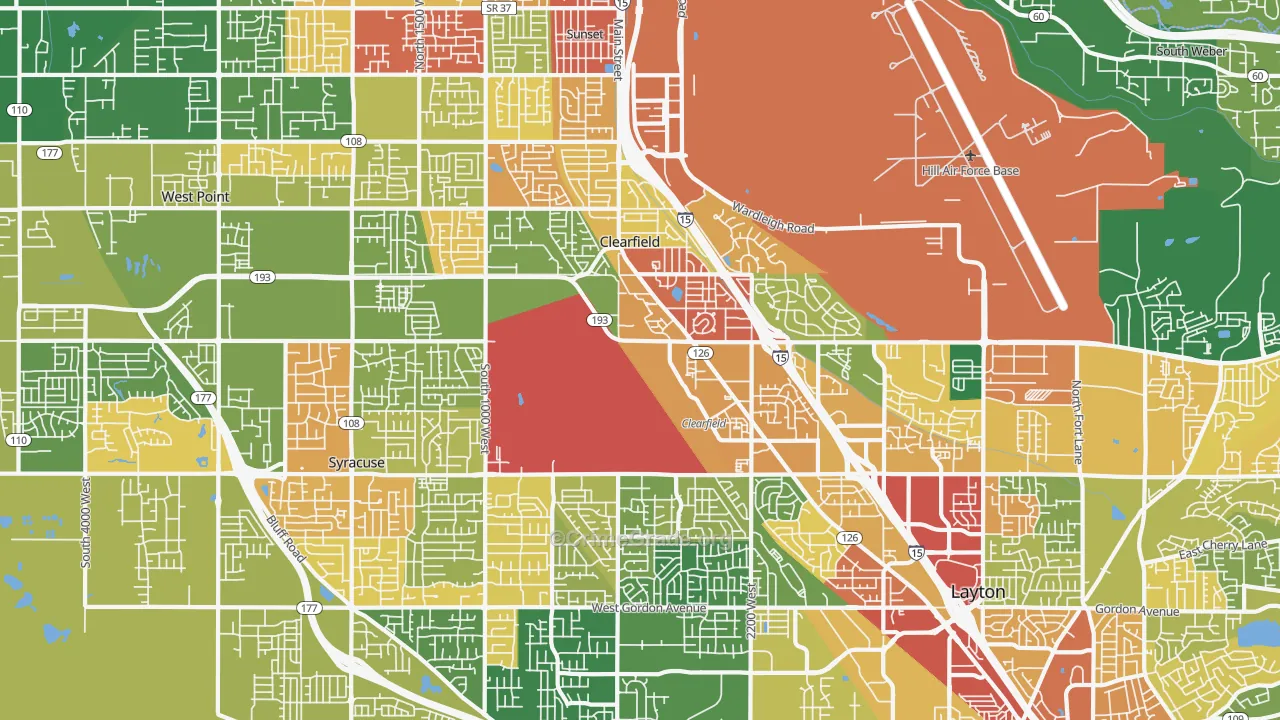 Clearfield, UT Map of Vandalism Rates