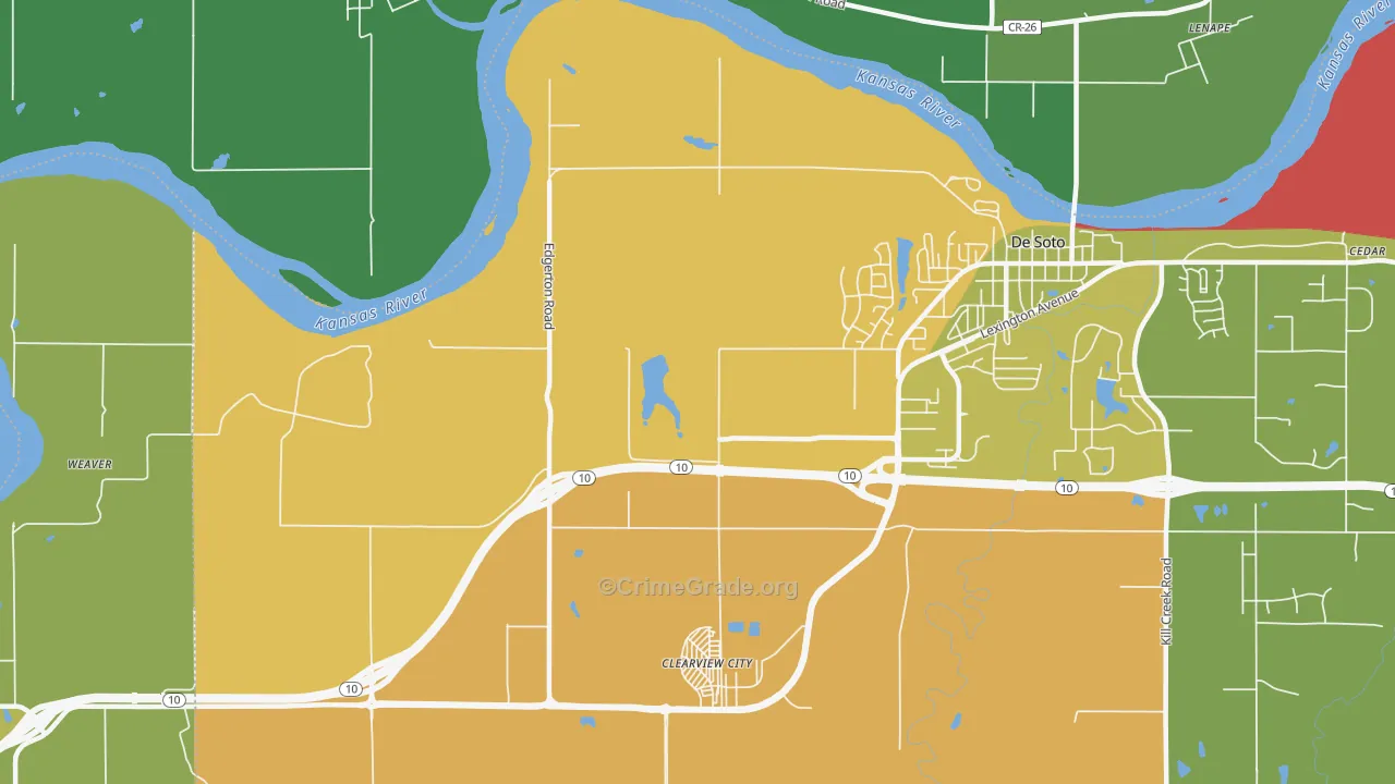Clearview City, KS Map of Vandalism Rates