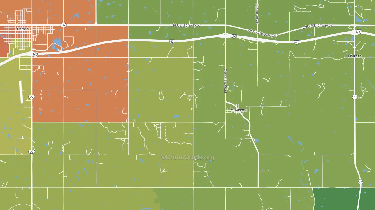Clearview, OK Map of Vandalism Rates