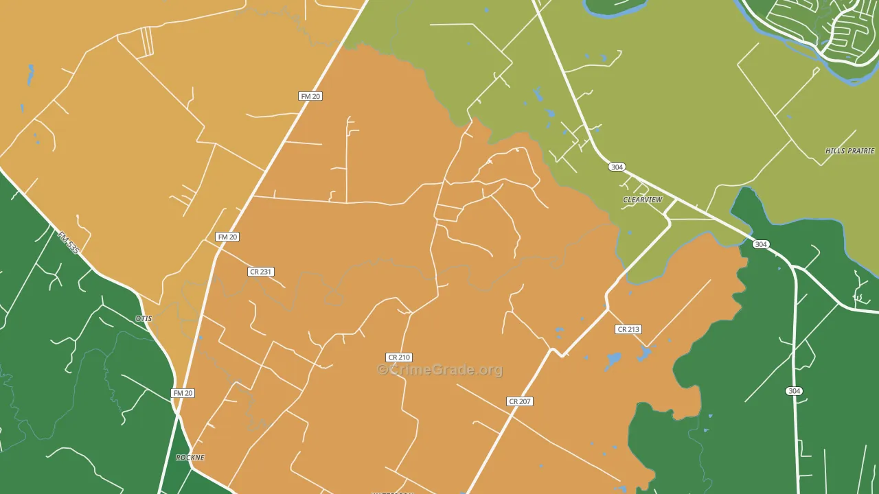 Clearview, TX Map of Vandalism Rates